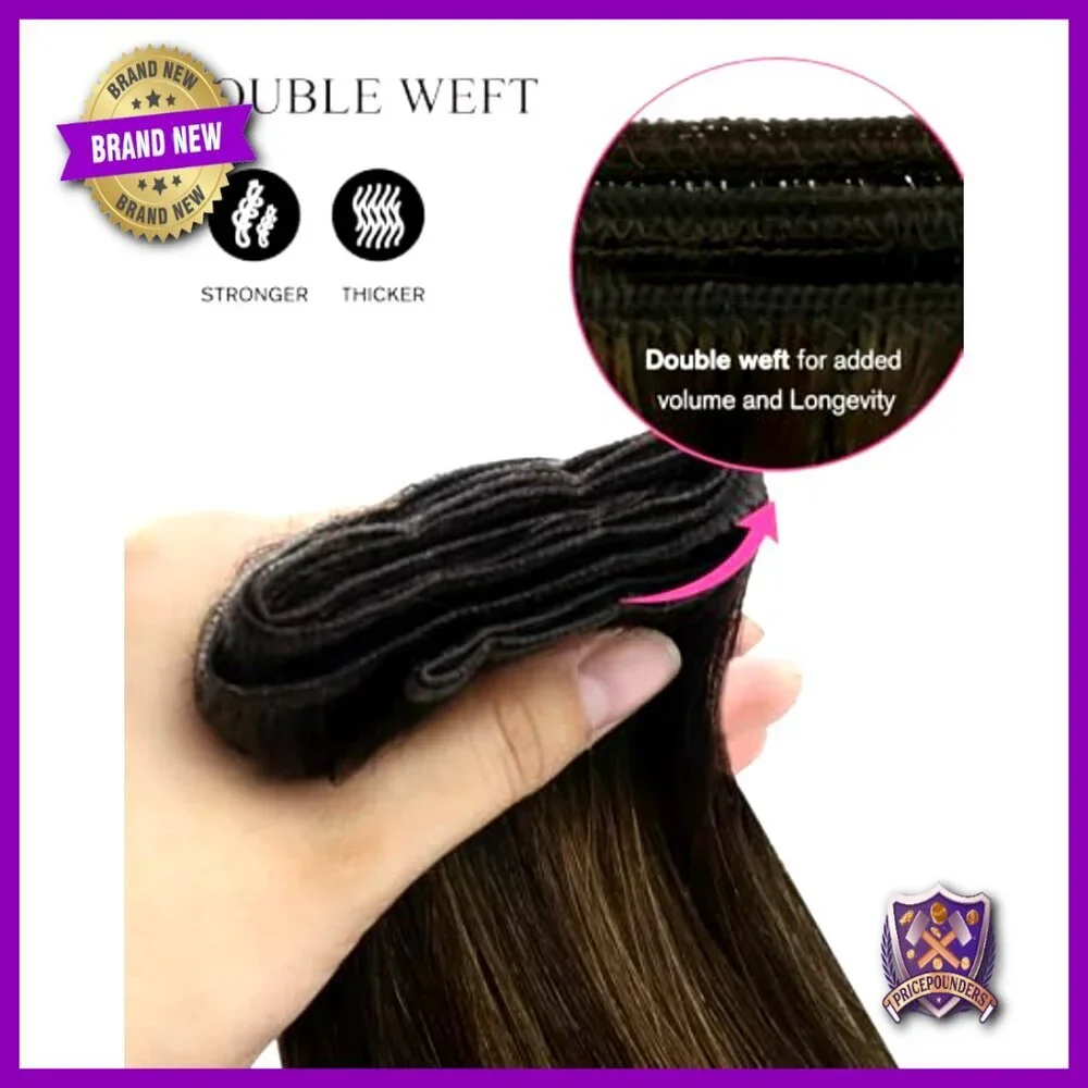 18 Inch Human Hair Weft Extensions 100G Sew In Balayage Highlights